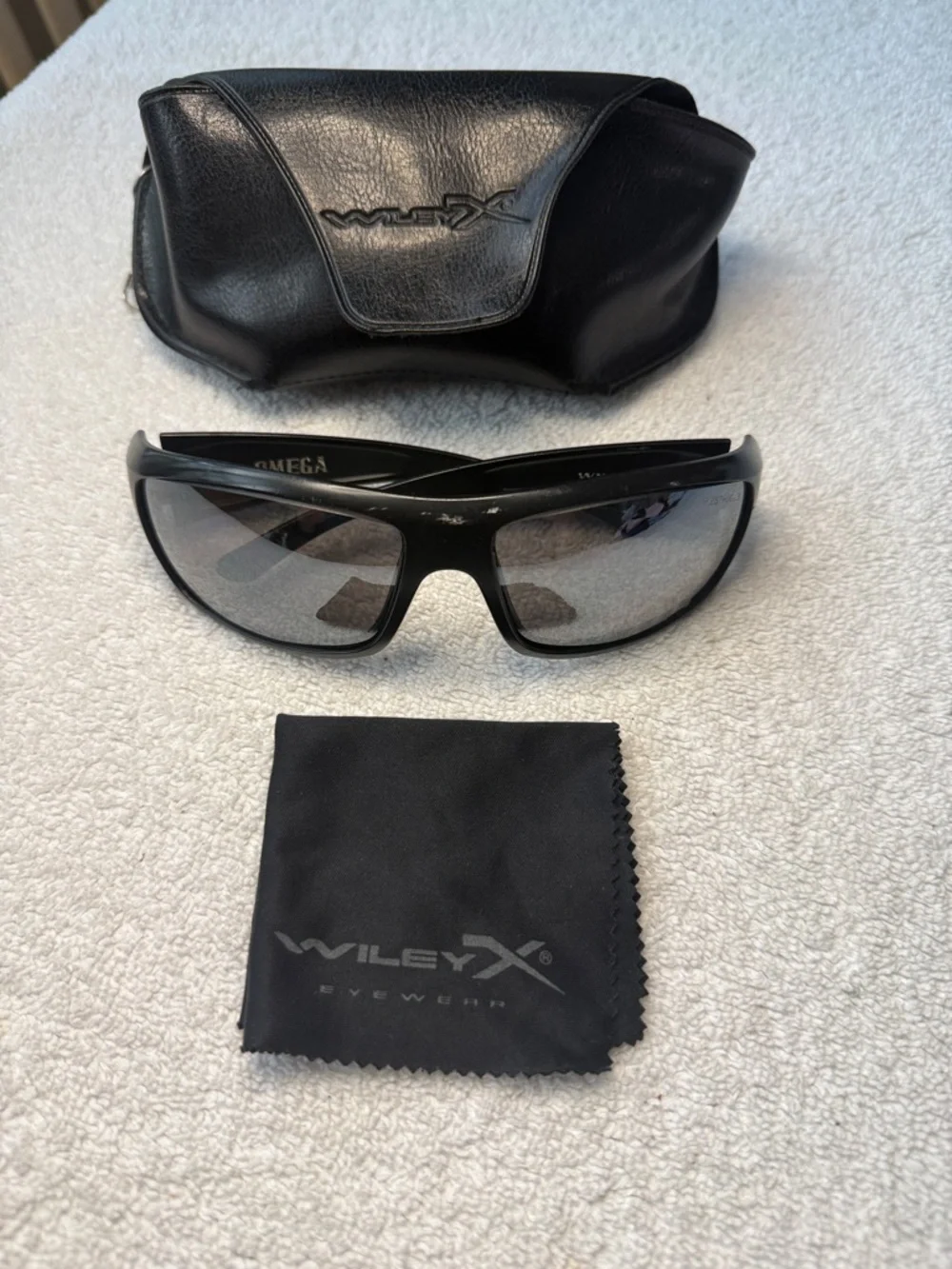 Wiley X Omega Black Tactical Wrap Sport Shock Designer Sunglasses